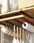 Kitchen Hanging Organizer Rack with Hooks Under Cupboard Paper