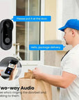 Wireless Smart Video Doorbell with Camera – WiFi HD, Night Vision, Two-Way Audio, Waterproof (Tuya Compatible)