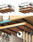 Kitchen Hanging Organizer Rack with Hooks Under Cupboard Paper
