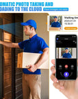 Wireless Smart Video Doorbell with Camera – WiFi HD, Night Vision, Two-Way Audio, Waterproof (Tuya Compatible)