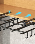 Kitchen Hanging Organizer Rack with Hooks Under Cupboard Paper