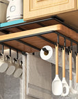 Kitchen Hanging Organizer Rack with Hooks Under Cupboard Paper