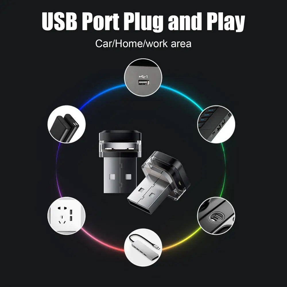 USB Car Interior Ambient Light – Soft LED Signal Light (2-Pack)
